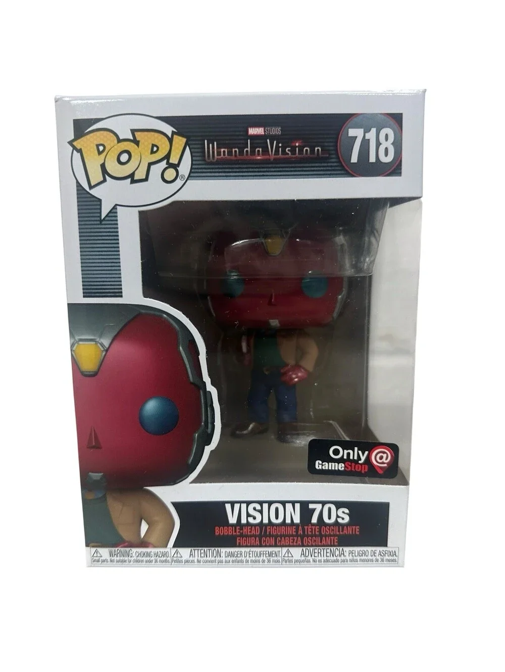 Funko Pop! Marvel: WandaVision #718 Vision 70s - Gamestop Vinyl Figure